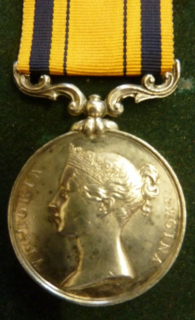 Single : South Africa Medal 1853 impressed : LIEUT. H.J.N. KING 6th REGT wounded in action 9.6.1851.