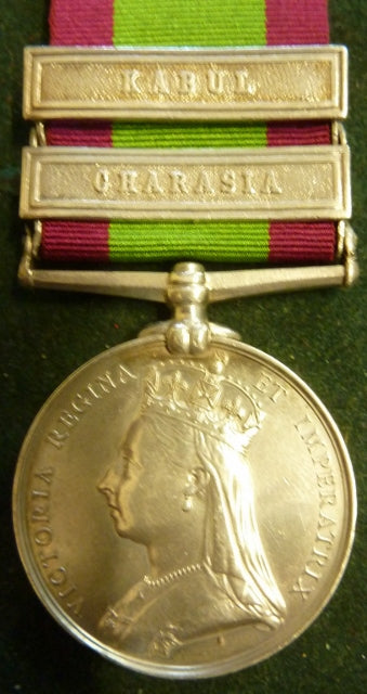 Single : AFGHANISTAN MEDAL1878 two clasps "Charasia, Kabul" engraved 4560 Dvr.J.Minahan, L/5 R.A.