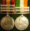 Pair : QUEENS SOUTH AFRICA MEDAL 1899 three clasps "CC,OFS,Belfast"  KINGS SOUTH AFRICA (15th Hrs.) - SOLD
