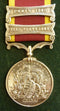 Single : CHINA WAR MEDAL 1857-1860 two clasps "Taku Forts 1860  Pekin 1860" impressed Pte Josph.Goodchild. 1st Dragoon Guards.  This was the only British Cavalry unit to recieve this medal and as such is scarce. - VF SOLD