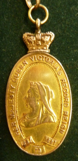 An excessively rare and historically important pre federation Western Australian GOLD Police 1897 Jubilee/Long Service Medal and engraved presentation gold Waltham pocket watch. Both presented to Inspector E.G.Back (Fremantle). - SOLD