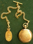 An excessively rare and historically important pre federation Western Australian GOLD Police 1897 Jubilee/Long Service Medal and engraved presentation gold Waltham pocket watch. Both presented to Inspector E.G.Back (Fremantle). - SOLD