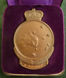 ingle : ANZAC Medallion correctly engraved to A. RHODES in box of issue and outer postage box. To 28 Dvr. Arthur Rhodes 1st Light Horse Brigade Headquarters - EF SOLD