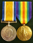 Pair: British War Medal and Victory Medal impressed to 12269 DVR T. S. Browne 2 F.A.B. AIF