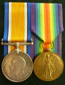 Pair: British War Medal and Victory Medal impressed to 6815 SPR G. GARRETT 2 TUN. COY AIF - VF SOLD