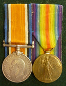 Pair: British War Medal and Victory Medal impressed to 28673 GNR. J. PALMER 2-D.A.C. AIF