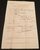 Railway Permit application 1918 dated and approved by the British Consulate (Port Said) for John Kyle to travel to Cairo.