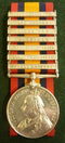 Single : QUEENS SOUTH AFRICA MEDAL 1899 seven clasps "Tugela Hts, OFS, Rel. of Lady, T, LNEK, CC, SA01" correctly impressed to 2543 CPL J. A. RAINBOW. MIDDLESEX REGT. - GD VF SOLD