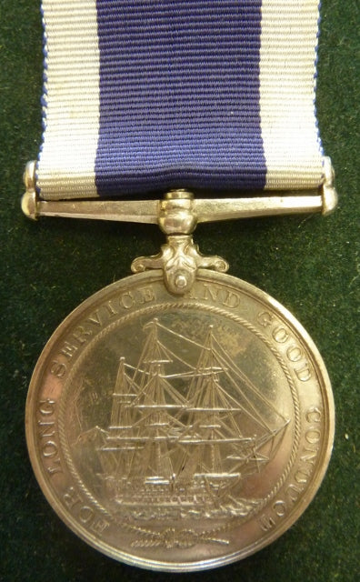 Single : Royal Navy Long Service & Good Conduct Medal, Edward VII issue, impressed to 112983 SAMUEL WEBB, CH. BOATN. H. M. COAST GUARD.  VF - SOLD