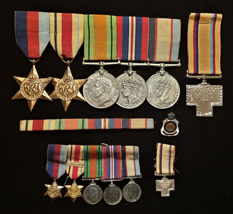 Five: 1939/45 Star, Africa Star, Defence Medal, War Medal and Australian Service Medal. Defence Medal, War Medal and Australian Service Medal all correctly named to VX42588 W. P. SHAW - VF SOLD