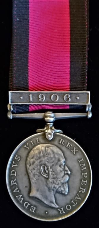 Single: NATAL 1906 one clasp "1906" impressed  TPR. F. H. SIMPSON, NATAL SERVICE CORPS  - VF SOLD