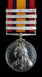 Single : QUEENS SOUTH AFRICA MEDAL 1899 four clasps " CC,OFS,T,SA 01" Impressed  3217 Pte.H. Sordy. 14th Coy. 5th Imp.Yeo.