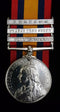 Single :QUEENS SOUTH AFRICA MEDAL 1899 three clasps "CC,OFS,BELFAST" impressed  2760 Pte. J.Thorne.14th Hussars - SOLD