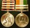 Pair : QUEENS SOUTH AFRICA MEDAL 1899 four clasps "CC, OFS, T, Rhodesia "  KINGS SOUTH AFRICA two clasps both impressed  791 V.S.M. (F. SERGT. MAJ. on KSA) R. WALKER. KITCHENER'S FIGHTING SCOUTS - EF SOLD