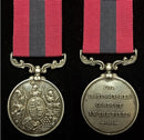 Single: Distinguished Conduct Medal, V.R. (Cr. Sgt. T. Burdett, North’d Fus. 2nd Sept. 1898)