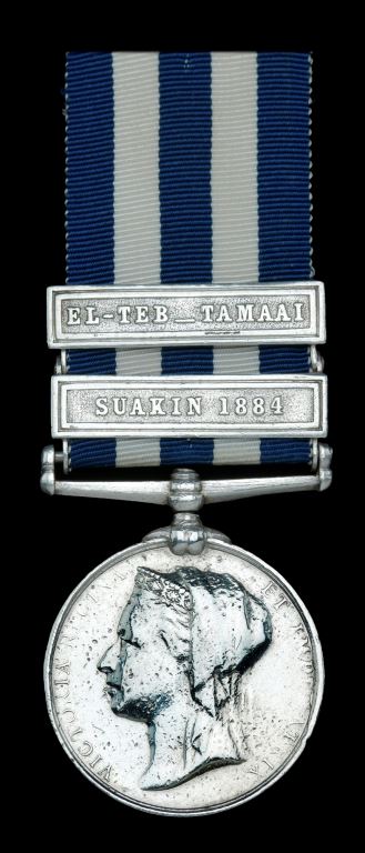 Single: Egypt and Sudan 1882-89, dated reverse, 2 clasps, Suakin 1884, El-Teb_Tamaai (3035. Pte. F. Carter. 19th H...sars.)