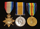 Three: Private W. Cooper, Suffolk Regiment 1914-15 Star (7620 Pte. W. Cooper. Suff: R.); British War and Victory Medals (7620 Pte. W. Cooper. Suff. R.) - SOLD