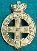 Victorian Military Forces  Brass 42mm badge  Two screw posts on the rear appear  to make this some form of cross belt badge $375