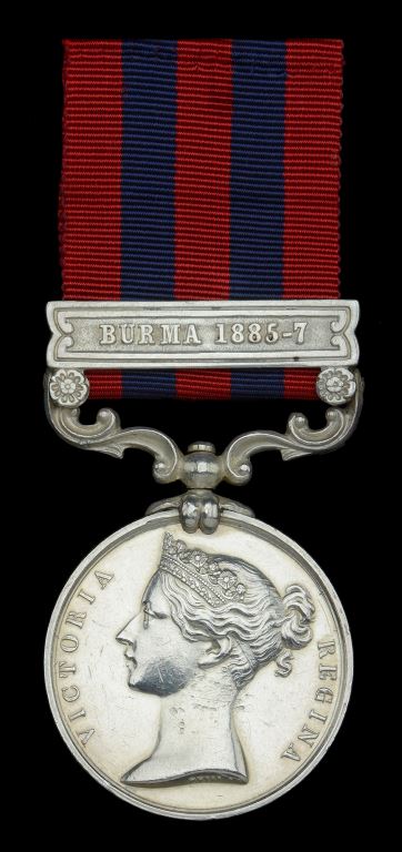Single: India General Service 1854-95, 1 clasp, Burma 1885-7 (890 Pte. W. Fell 2d. Bn. L’pool R.)
