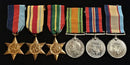 Six: 1939/45 Star, Africa Star, Pacific Star, Defence Medal, War Medal and Australian Service Medal all correctly named to NX16377 R. G. FLANNERY - VF SOLD