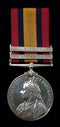 Single: QUEENS SOUTH AFRICA MEDAL 1899 two clasps "CC, SA 02" Impressed 5660 PTE.A. FLETCHER. WORC. REGT.