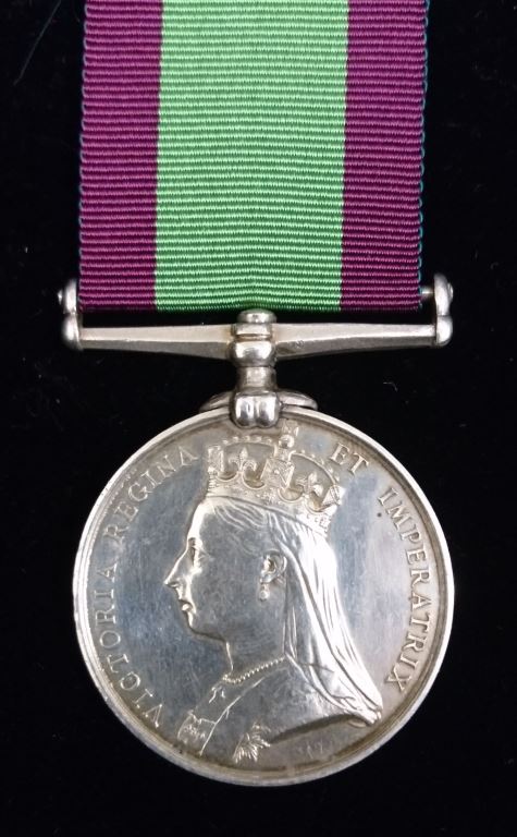 Single : AFGHANISTAN MEDAL 1878 no clasp . 1736 Pte G. Gibbons, 4th Bn. Rifle Bde. - VF SOLD