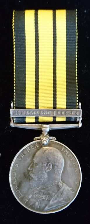 Single: Africa General Service 1902-56 (EVII), 1 clasp, “Somaliland 1902-04” correctly named to A. W. HENDERSON A. B. HMS HYACINTH. - VF SOLD