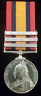 Single: Queen's South Africa 1899-1902, three clasps "CC, OFS, T" impressed 253 Pte. J. HENDERSON, Queensland I. B. - EF SOLD