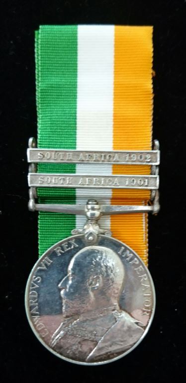 Single: King’s South Africa 1901-02, 2 clasps 2693 PTE. G. HOPKINS CHESHIRE REGT