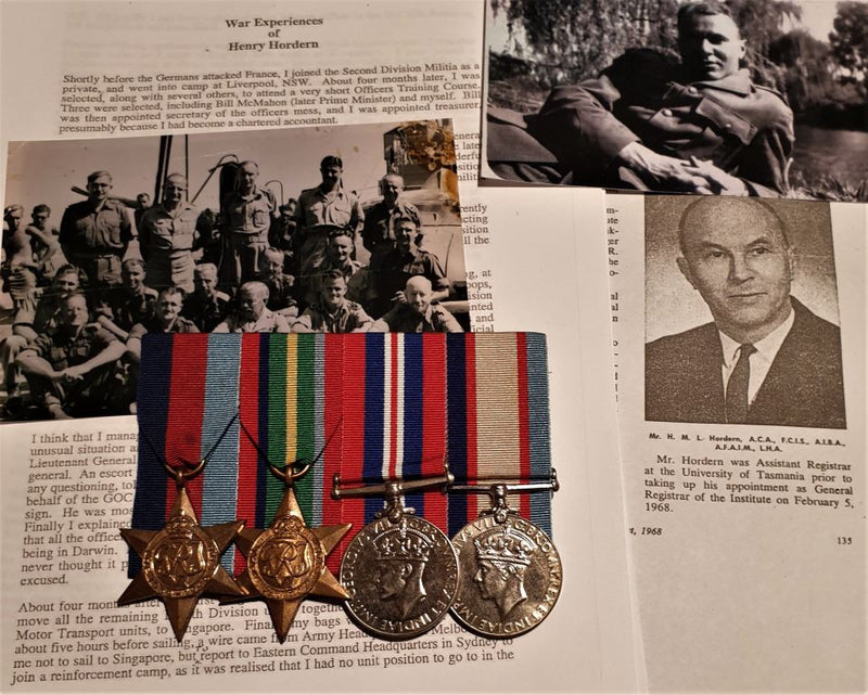 Group of Four:1939/45 Star, Pacific Star, War Medal and Australian Service Medal 39/45. All medals correctly impressed to NX70781 H M HORDERN - EF SOLD