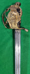 An extremely rare 1814 Household Cavalry pattern sword. Reasonable gilt coverage to hilt and retains small quillon which is often missing. Sound wire bound leather grip. A nice example which never seems to have a maker mark.