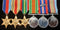 GH4: Six: 39-45, Africa & Pacific Stars Defence, War MID & Australian Service Medals ALL correctly impressed. VX5248 R. L. Jenkins WO2 2/5th Bn.