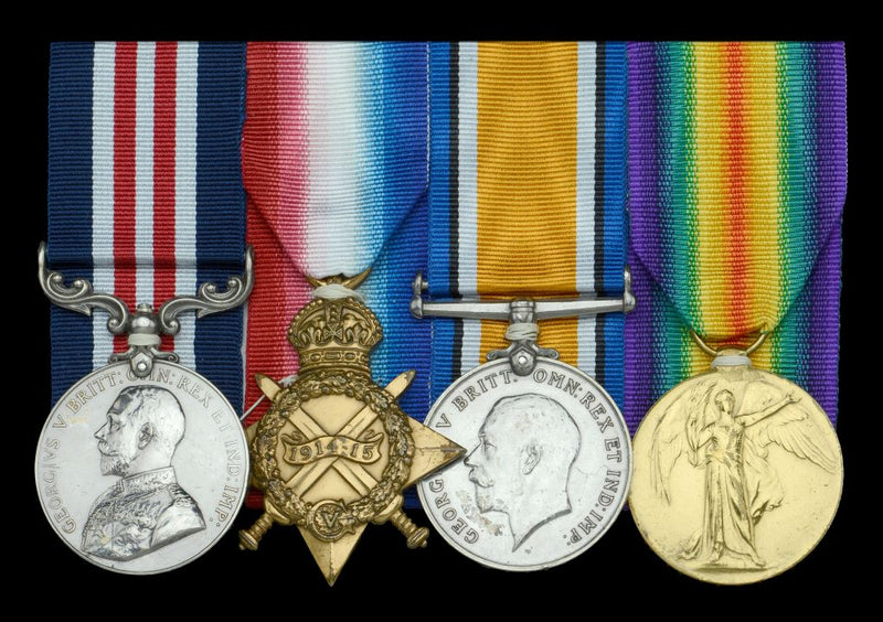 Four: Military Medal, G.V.R. (3481 Pte H. E. King. 5/Aust: Inf:); 1914-15 Star (3481 Pte H. E. King. 5/Bn. A.I.F.); British War and Victory Medals (3481 Pte H. E. King. 5 Bn. A.I.F.)