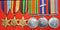 GH3: Six: 39-45, Africa & Pacific Stars Defence, War MID & Australian Service Medals ALL correctly impressed. VX1546 H. G. Lane SGT. 2/32 Bn.