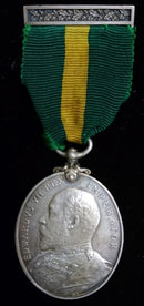 Single : Territorial Force Efficiency Medal 1908. Edward VII issue. Impressed to 116 L. SGT D. MACKIE 5/HIGHLAND L. I.