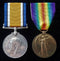Pair: British war and Victory medal impressed to 42820 PTE A. W. G. MOUNT. M.G.C.