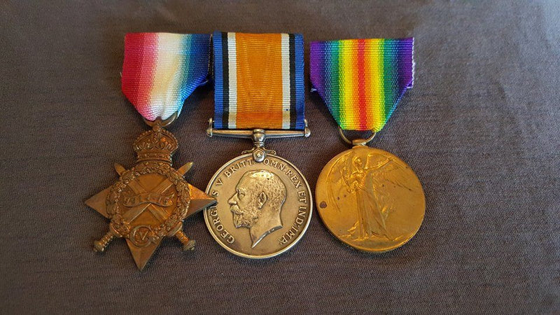 Trio: 1914/15 star, British War and Victory Medal all correctly impressed to 569 PTE A. WILSON 10/BN AIF. - VF SOLD