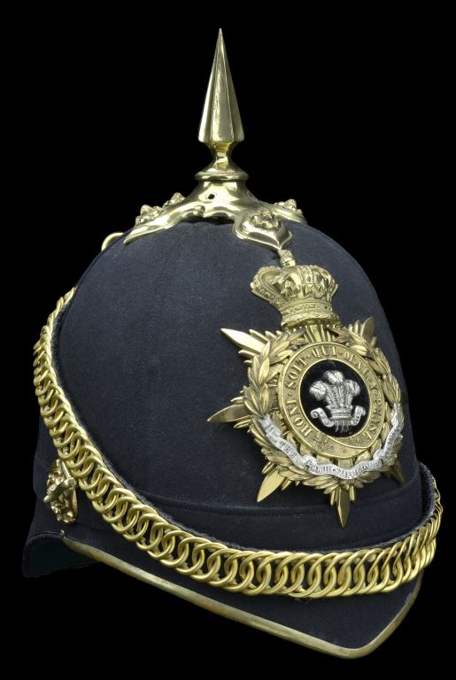 The North Staffordshire Regiment Officer’s Victorian Period Blue Cloth Helmet