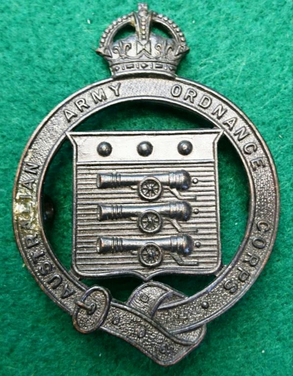 The Army Ordnance Corps 61mm Oxidised Hat Badge
