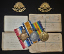 Trio: 1914/15 Star, British War and Victory Medal all correctly impressed to 3922 PTE. G. M. PESCOD 11/BN AIF.