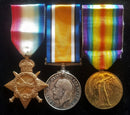 Trio: 1914/15 star, British War and Victory Medal all correctly impressed to 3444 PTE W. PIERCE 11/BN AIF (L-CPL ON PAIR). - VF SOLD