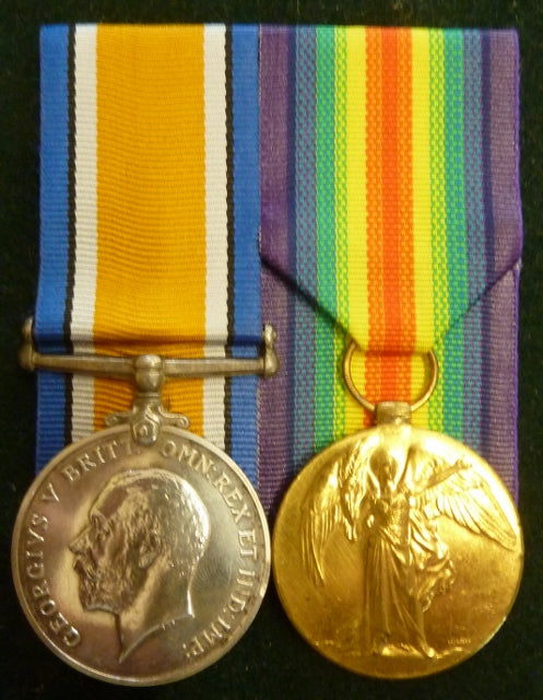 Pair: British War Medal and Victory Medal impressed to 3199 Pte. J. C. Robertson 18 Bn. AIF - transfered to ANZAC LT. RAILWAY