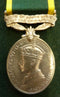 Single : Efficiency Medal 1939 George VI issue, bar "UNION OF SOUTH AFRICA". Impressed to L. CPL. M. P. S. HOLLOWAY, S.A.C.S.  GD VF - SOLD