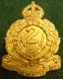 2nd Infantry Battalion - The City of Newcastle Regiment - 52mm Brass Hat Badge (C233) - SOLD
