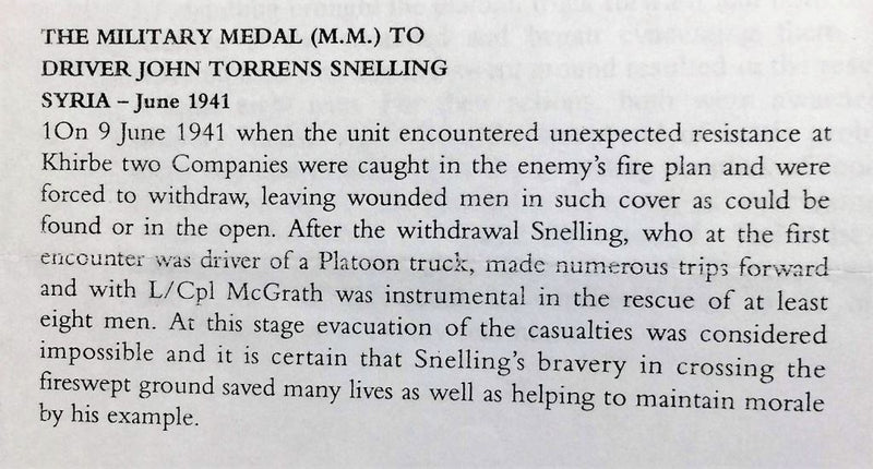 MM (GVI) and WWII group of six to WX1822 Corporal John Torrens Snelling all medals correctly impressed. - VF SOLD