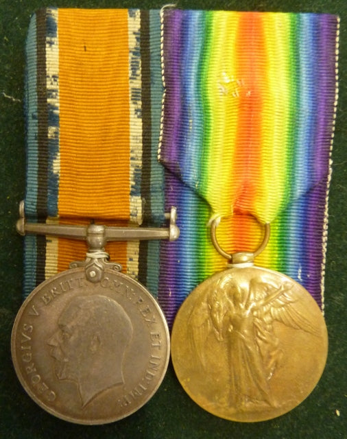 Pair: British War Medal and Victory Medal impressed to CAPTAIN R.A.B.Stanhope AIF . Veterinary Officer - VF SOLD