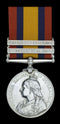 Single: Queen’s South Africa 1899-1902, two clasps “Talana, Defence of Ladysmith” impressed to 9327 Pte. O. Thatcher. K.R.R.C. - SOLD