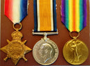 Trio: 1914/15 star, British War and Victory Medal all correctly impressed to 706 PTE. W. H. TOMS 27/BN AIF. (SGT on BWM & VM) - SOLD