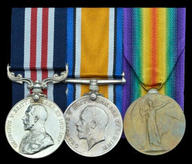 Trio: Military Medal, British War Medal and Victory Medal all correctly impressed to 6405 PTE B. H. TUCKETT 24 BN. A.I.F. - SOLD