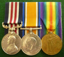 Trio: Military Medal, British War Medal and Victory Medal. Military Medal correctly impressed to 3972 SJT. E. J. WALLACE 45/AUST INF with his British War Medal and Victory Medal correctly impressed 3972 SJT. E. J. WALLACE 13 BN. A.I.F. - VF SOLD